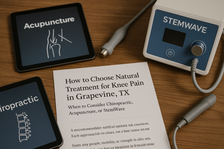 How to Choose Natural Treatment for Knee Pain in Grapevine, TX: When to Consider Chiropractic, Acupuncture, or StemWave