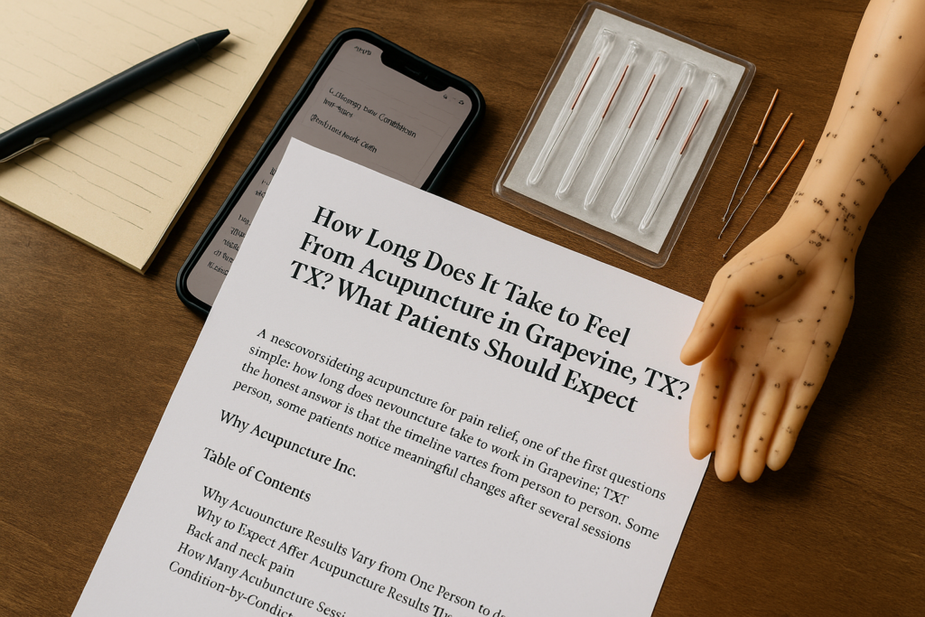 How Long Does It Take to Feel Results from Acupuncture in Grapevine, TX? What Patients Should Expect by Condition